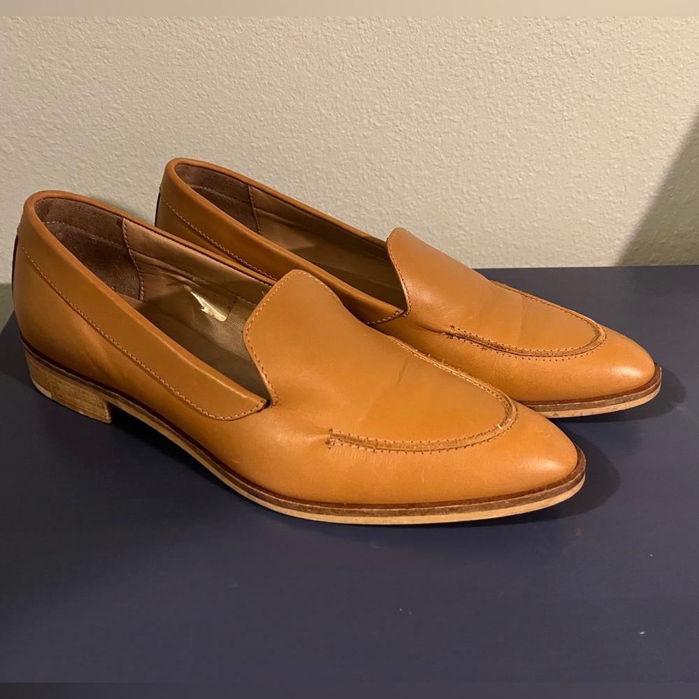 Everlane Cognac Leather Slip-On Loafers